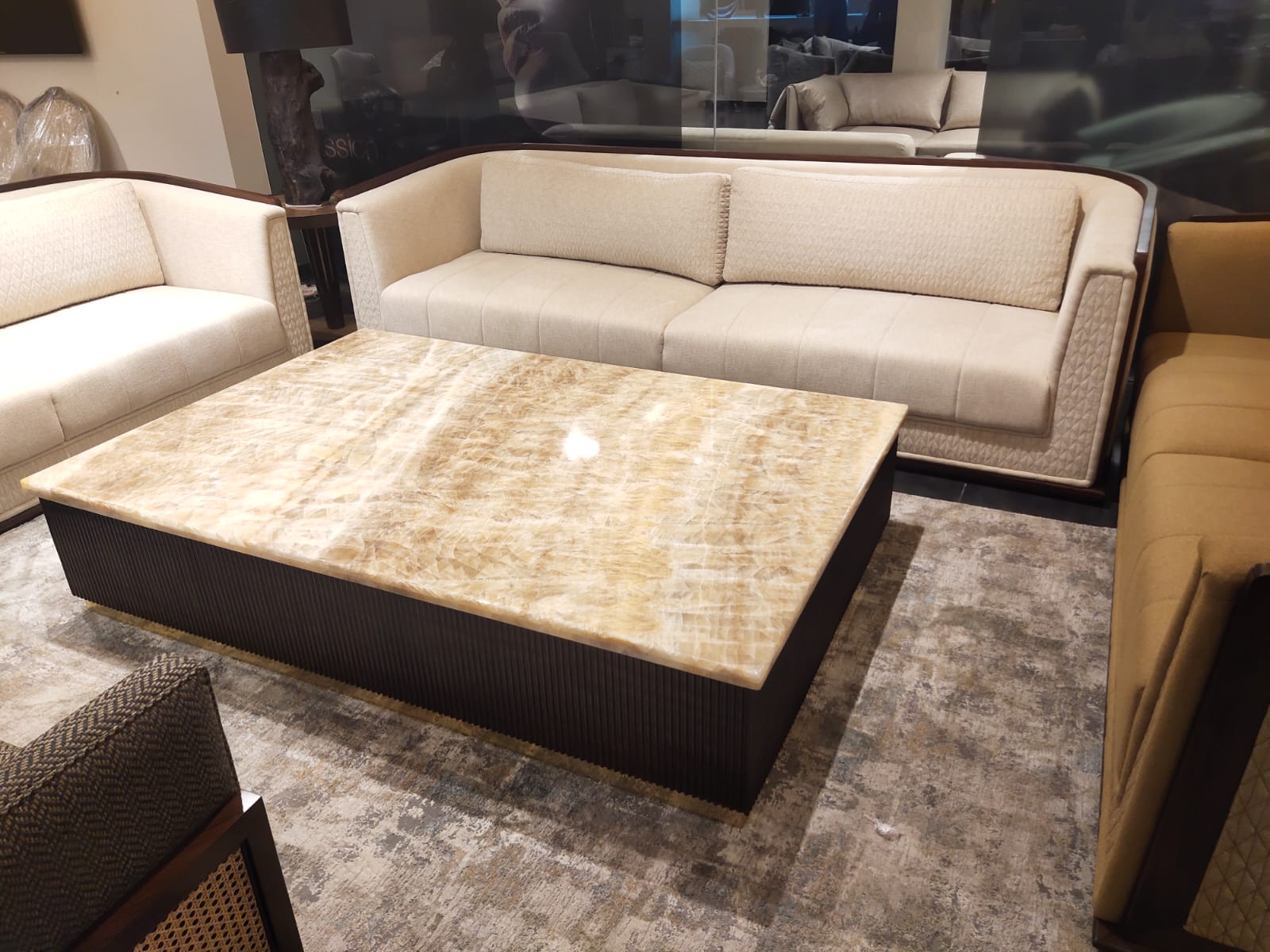 Onyx marble center table deals