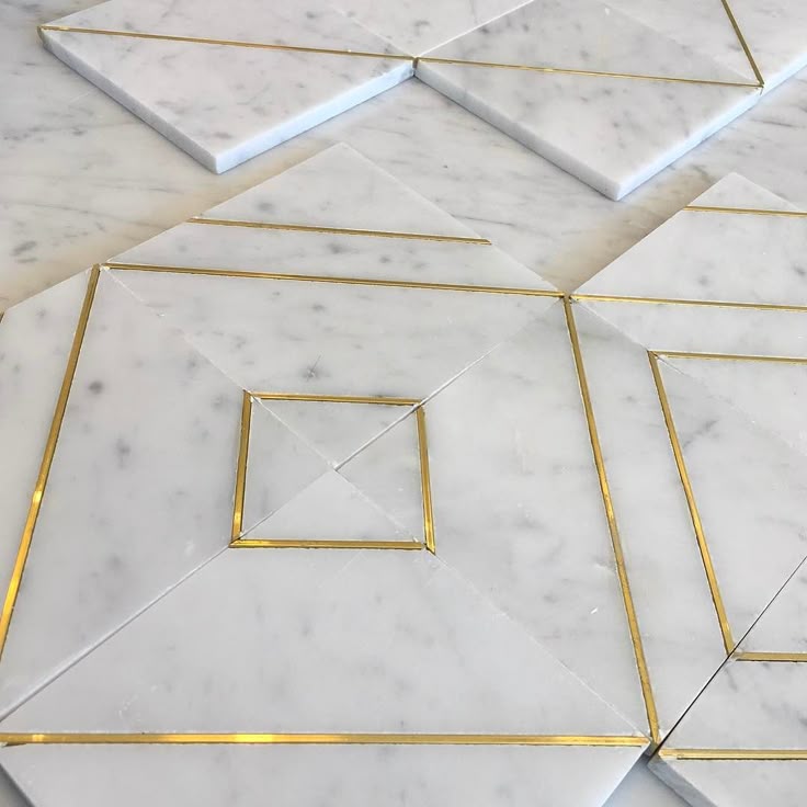 Brass Inlay Marble Flooring